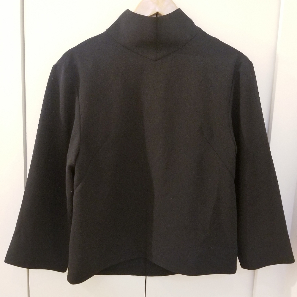 Ty-lr | Black oversized light sweater blouse top mock turtleneck